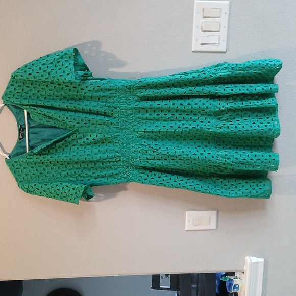 PRETTYGARDEN Women's Summer Sundresses Eyelet Cap Sleeve V Neck Short Boho Dress - Picture 2 of 8